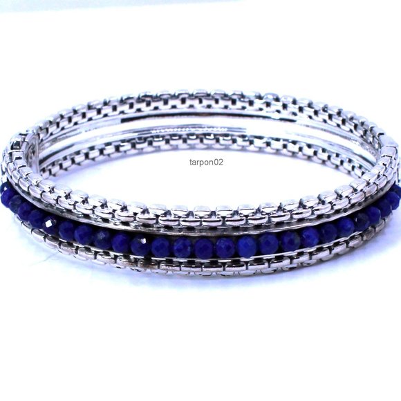 John HARDY JAI LAPIS 8.40ct Box Chain Sterling Silver Bangle Bracelet -AVG NIB - Picture 3 of 15